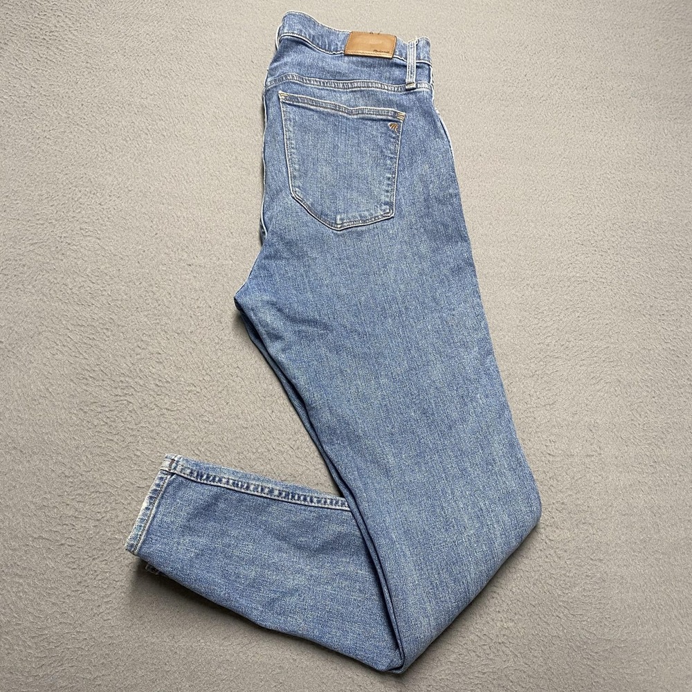 Madewell Jeans Womens 32 Blue‎ 10" High Rise Skinny Button Fly Denim Stretch